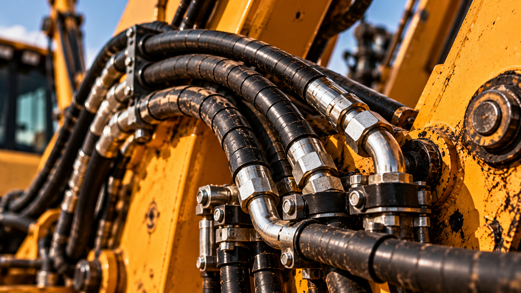 Hydraulic hose repairs and replacement on construction equipment in Gauteng